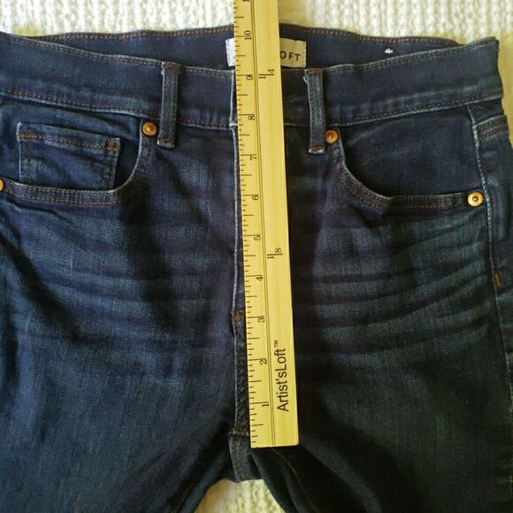 Loft Slim Pockets Skinny Crop Jeans Women's Size 27/4 Cotton Blend - Picture 10 of 13